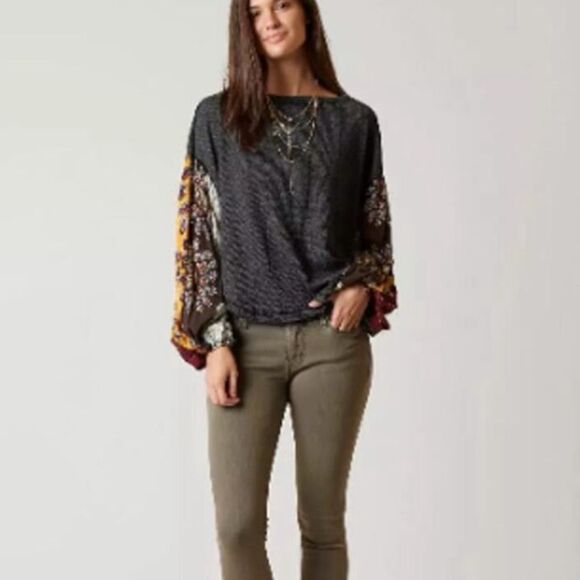Free People Blossom Thermal Patchwork Top- Size XS - Picture 2 of 13